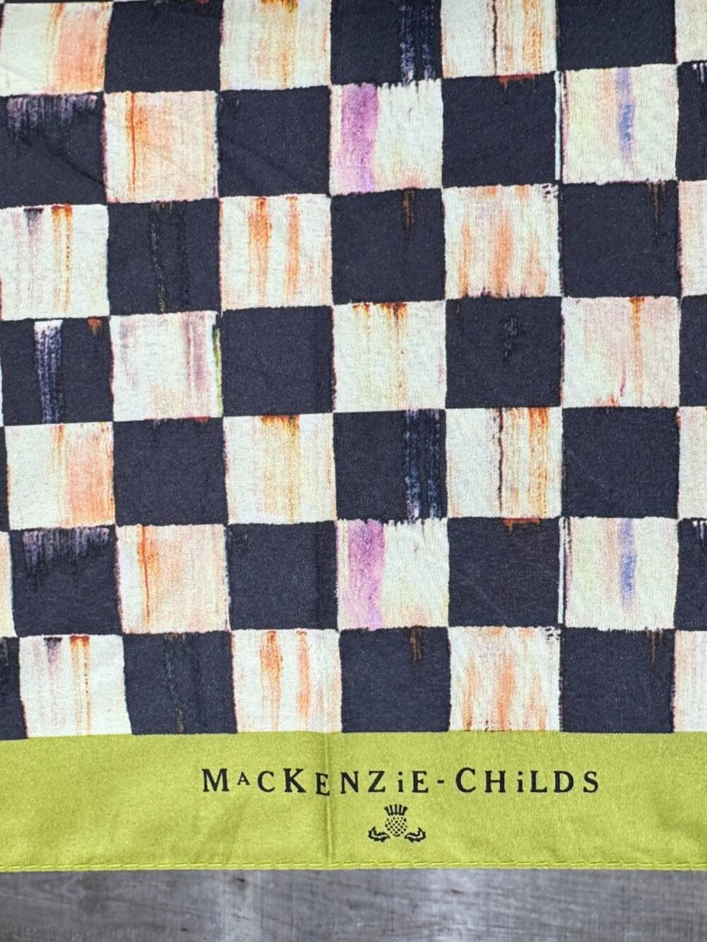 MacKenzie-Childs Courtly Check Automatic Open & Close Travel Umbrella - Picture 2 of 9